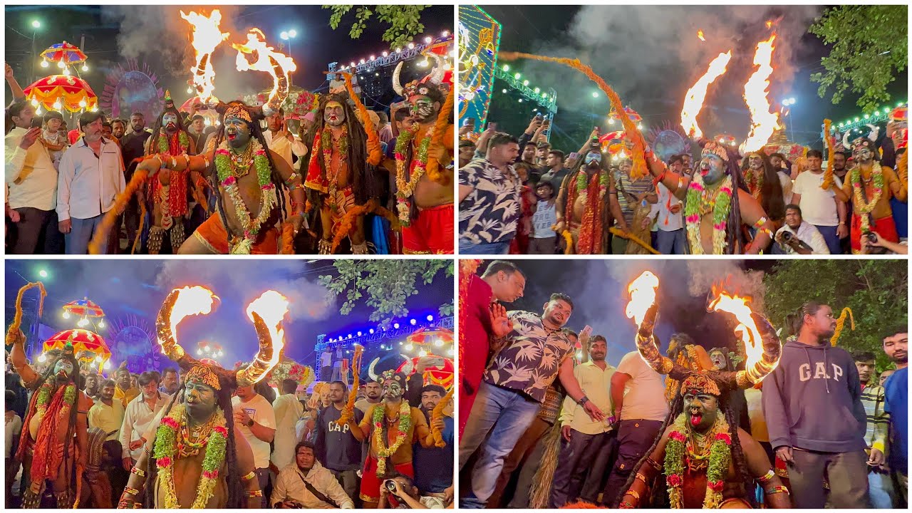 Potharaju Unseen Fire Dance Must Watch Balamrai Bonalu 2023 | Potharaju dance With Fire #bonalu2023