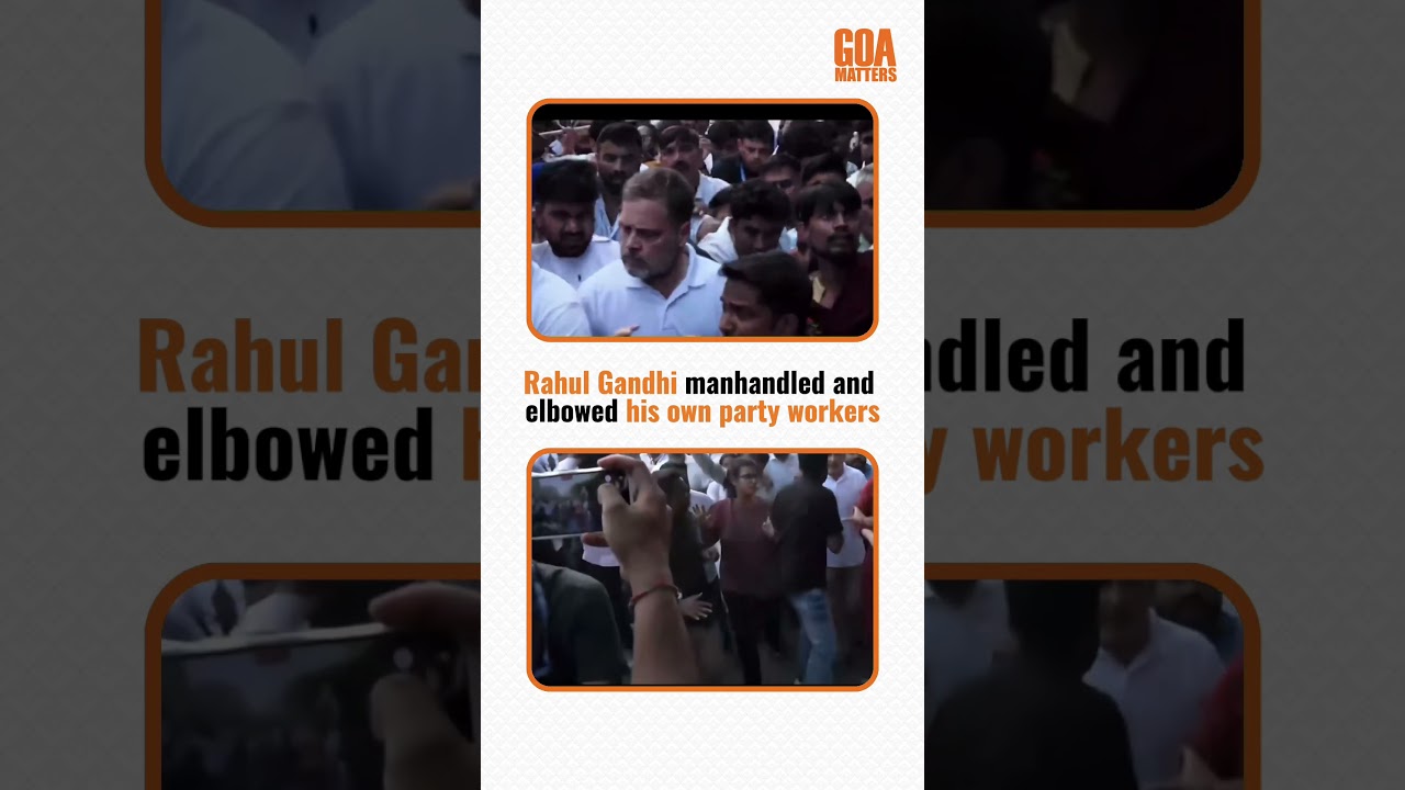 Manhandling and elbowing own party workers exposes the reality of Congress and Rahul Gandhi.