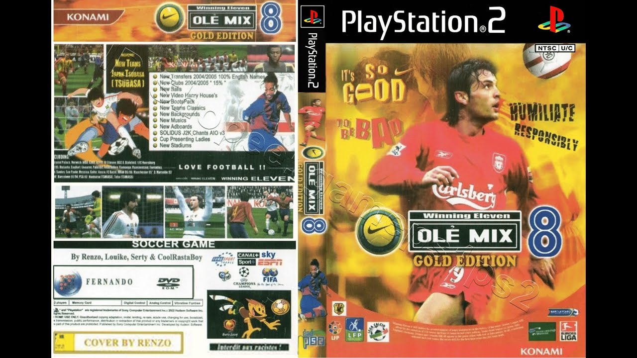 WE8 - Ole Mix Gold Edition PS2 iso + Japan Tsubasa Nankatsu