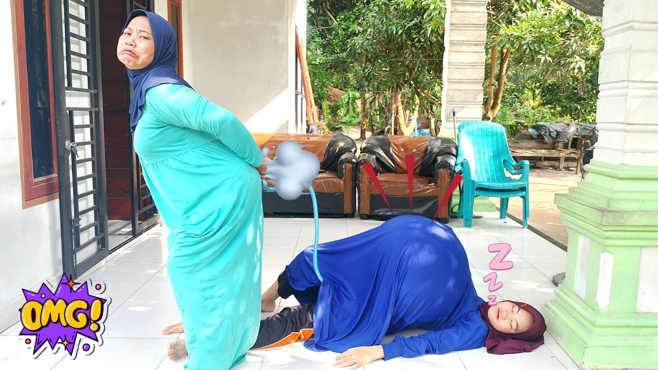 Dramatis🤣🫣😱 Waduh Ngerjain Adik Tidur Dikasih Angin Ajaib Sampai Perutnya Membesar !!