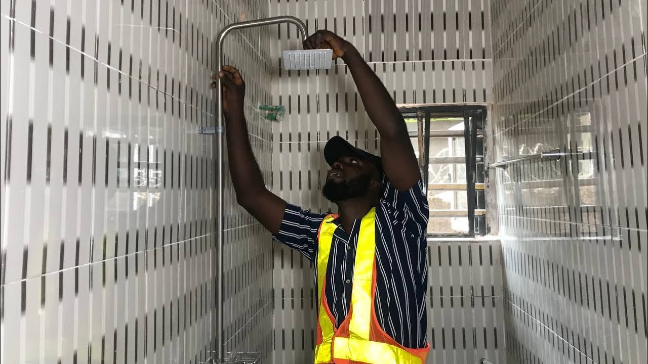 Watch How He Did The Installation Of Showers, Taps, WC, Kitchen Sinks, Washing Hand Basin In Benin.