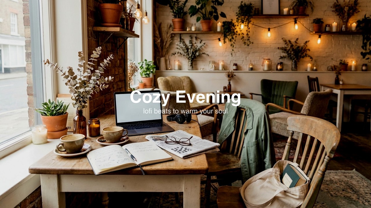 Cozy Evening Café ☕ 1.5 Hours of Warm Candlelit Lofi | Relax, Rest & Recharge 🕯️