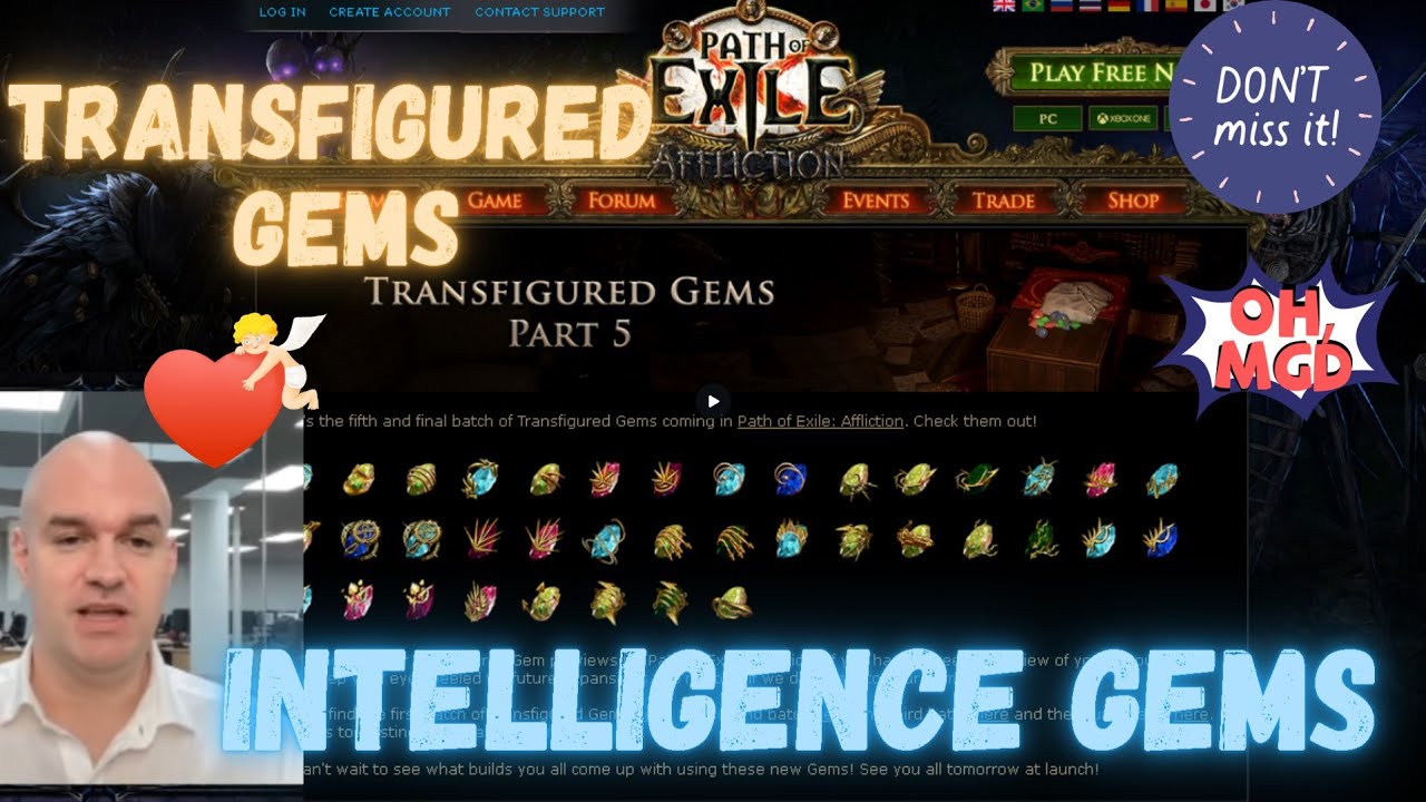 All Transfigured Gems Intelligence Preview and details Part1 Path of Exile Affliction