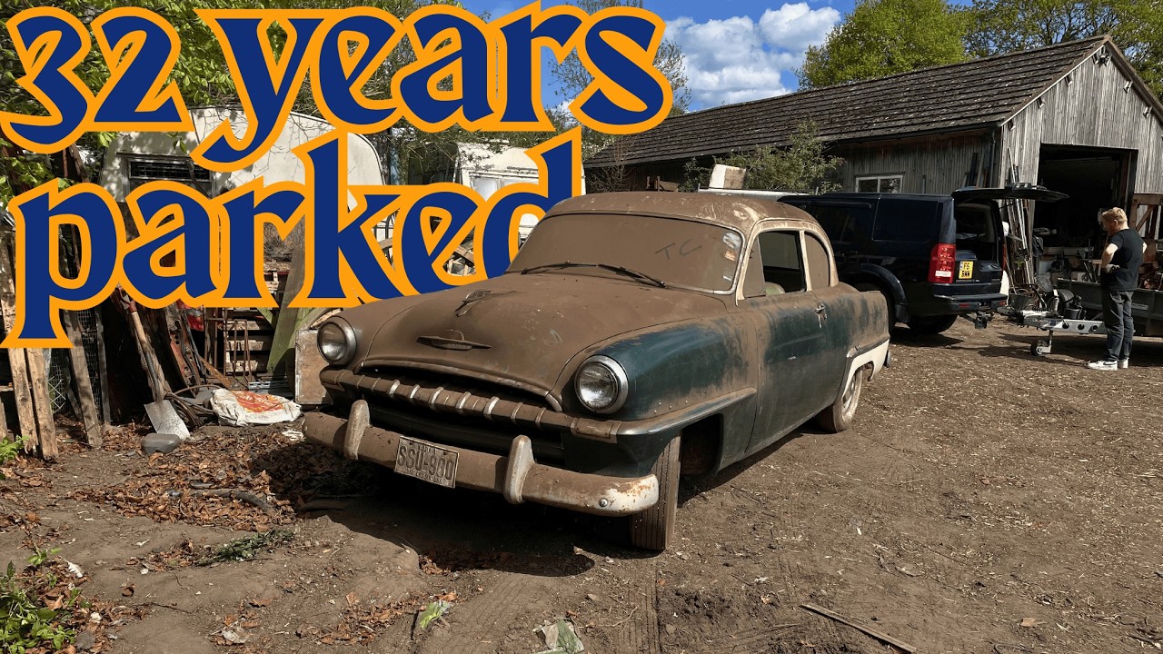 32 YEARS IN A BARN! WILL IT RUN AND DRIVE? ABANDONED in ENGLAND - American 1953' Plymouth Coupe