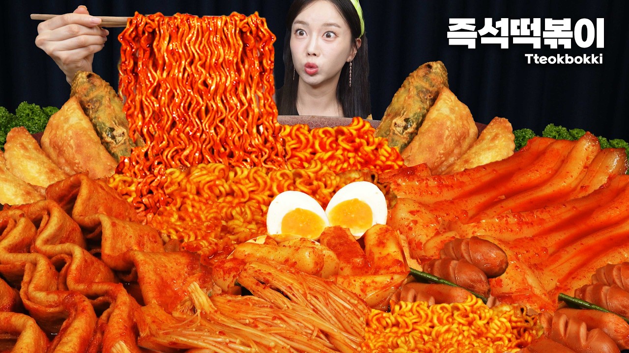 [Mukbang ASMR] SPICY 🔥 Tabletop Tteokbokki & Ramen & Bokkembap Korean Street Food Recipe Ssoyoung