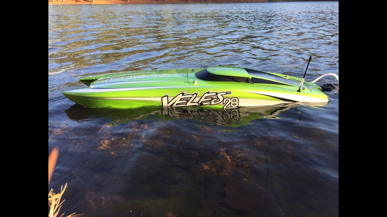 Pro Boat Veles 29 hits 80mph (129kmh) stock w/abc prop!!