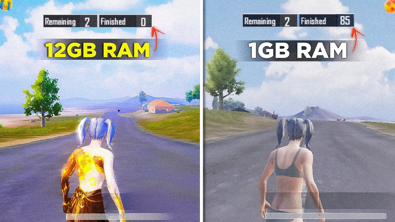 1GB RAM vs 12GB RAM  -  BGMI😂