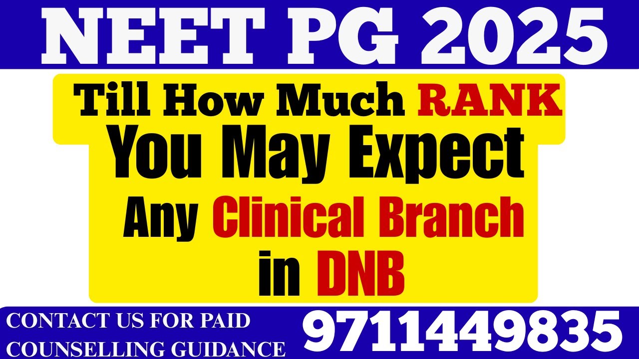 DNB Clinical Branch 2025 &mdash; Till What Rank You Can Get It?