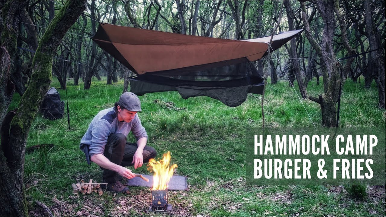 Solo Hammock Camping in the Warbonnet Ridgerunner - Cast Iron Cooking on the Bushbox XL