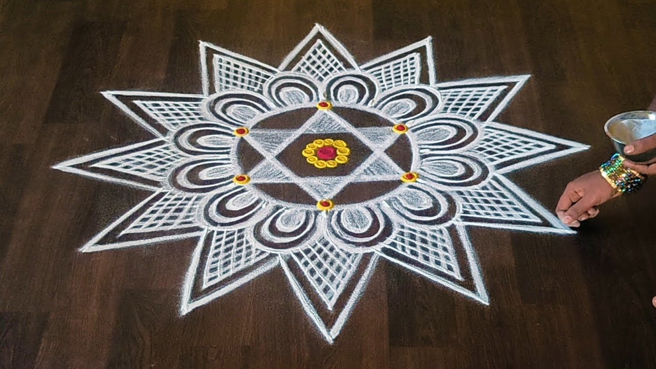 Beautiful & simple rangoli kolam designs 🌺 Traditional muggulu designs 🌺 Easy rangoli kolam 🌺