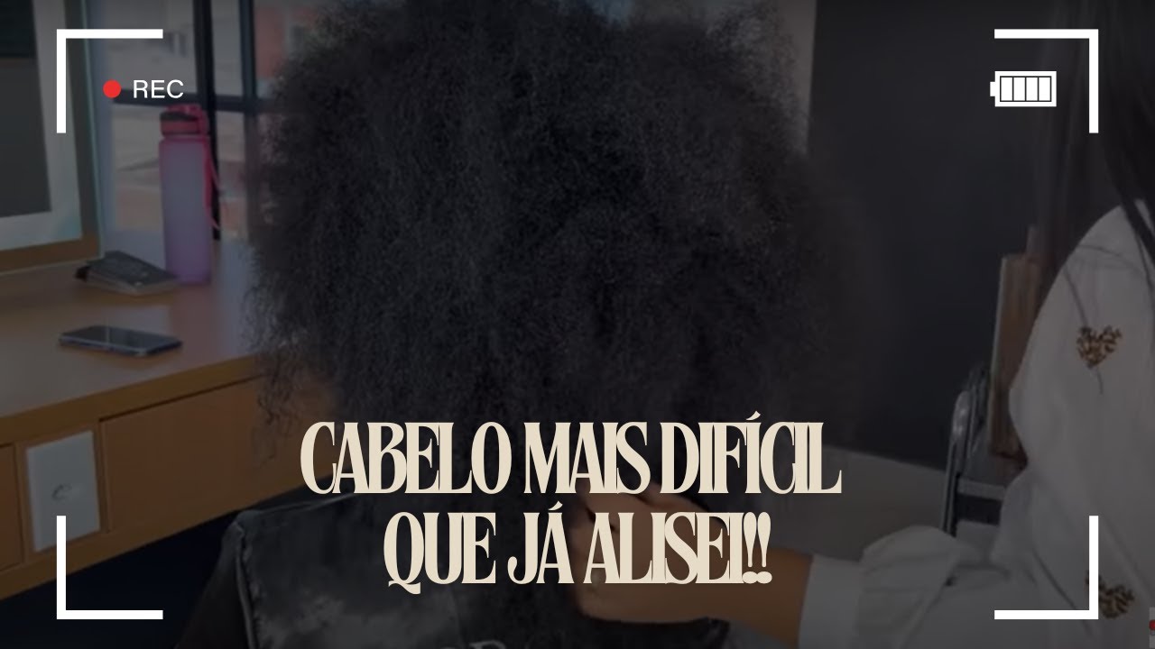CABELO MAIS DIFÍCIL QUE JÁ ALISEI - PROGRESSIVA EM UM CABELO AFRO MUITO CHEIO