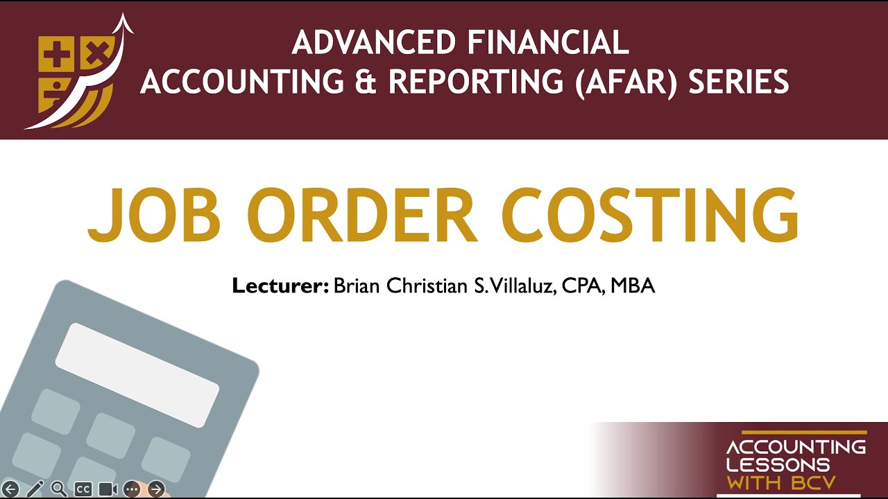 AFAR: COST ACCOUNTING - Job Order Costing