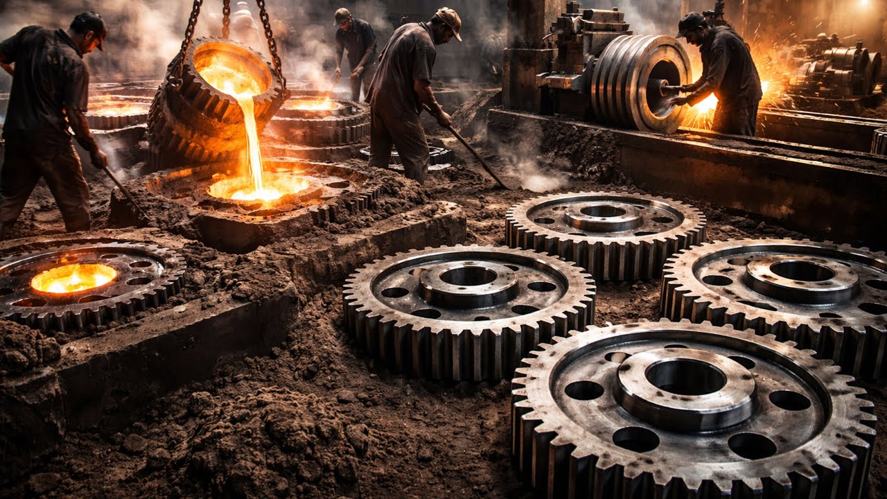 Incredible Manufacturing Process of Biggest IndustrialGear _ Making Huge Largest Wheel Gear 
