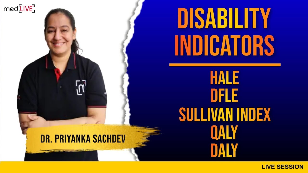 Disability Indicators | HALE | DFLE | SULLIVAN INDEX | QALY | DALY | MedLive by Dr. Priyanka Sachdev