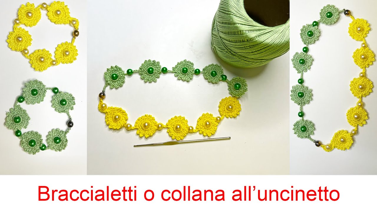 Braccialetti o collana all'uncinetto