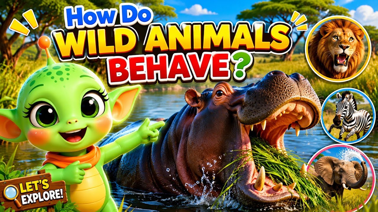 Animal Behaviour for Kids|Learn How Animals Act|Kids Learning Video! animals in action! kidzygarden 