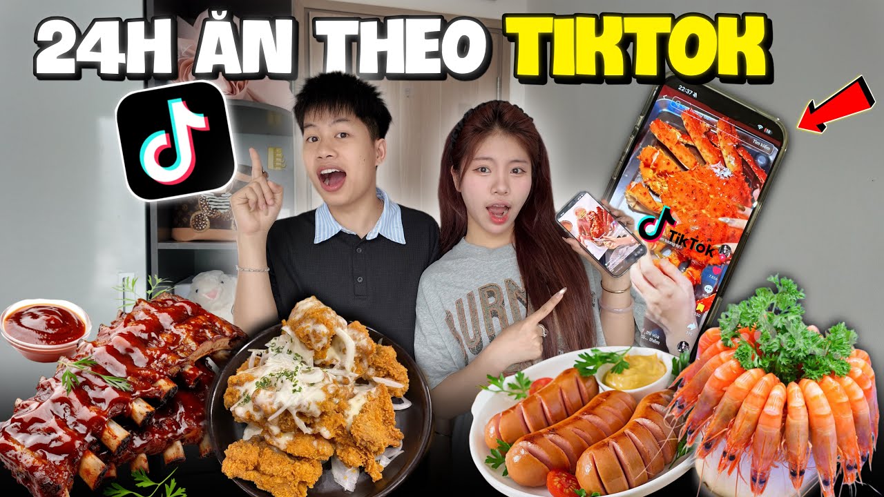 Thử Th&aacute;ch 24H Chỉ Ăn Theo TikTok | Linh Quang Official