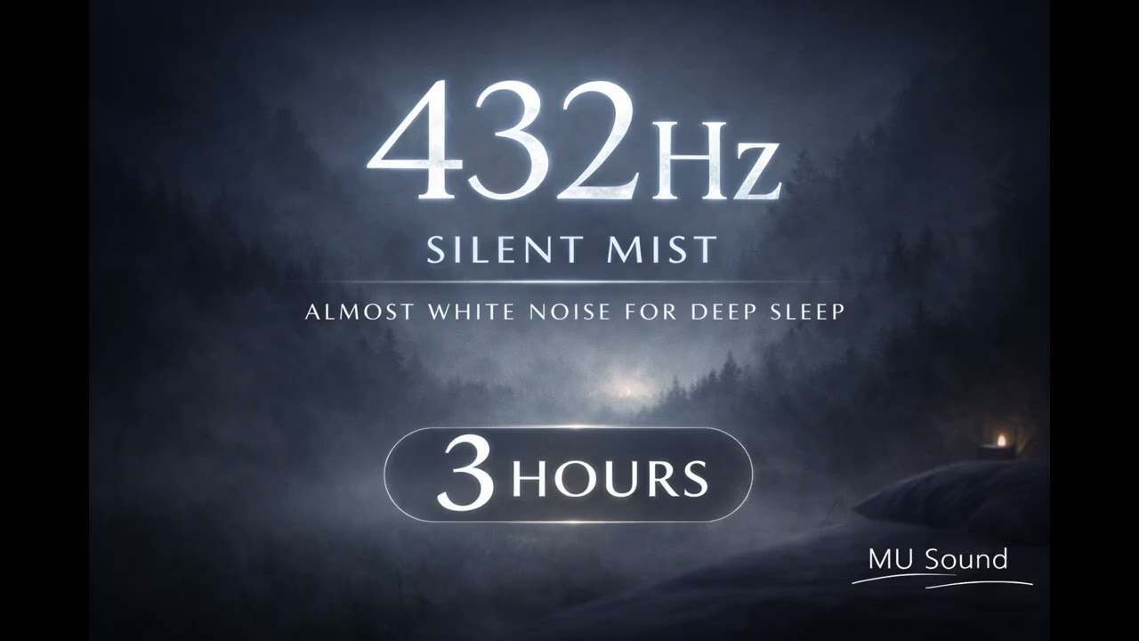 432Hz Silent Mist 3 Hours｜Almost White Noise for Deep Sleep