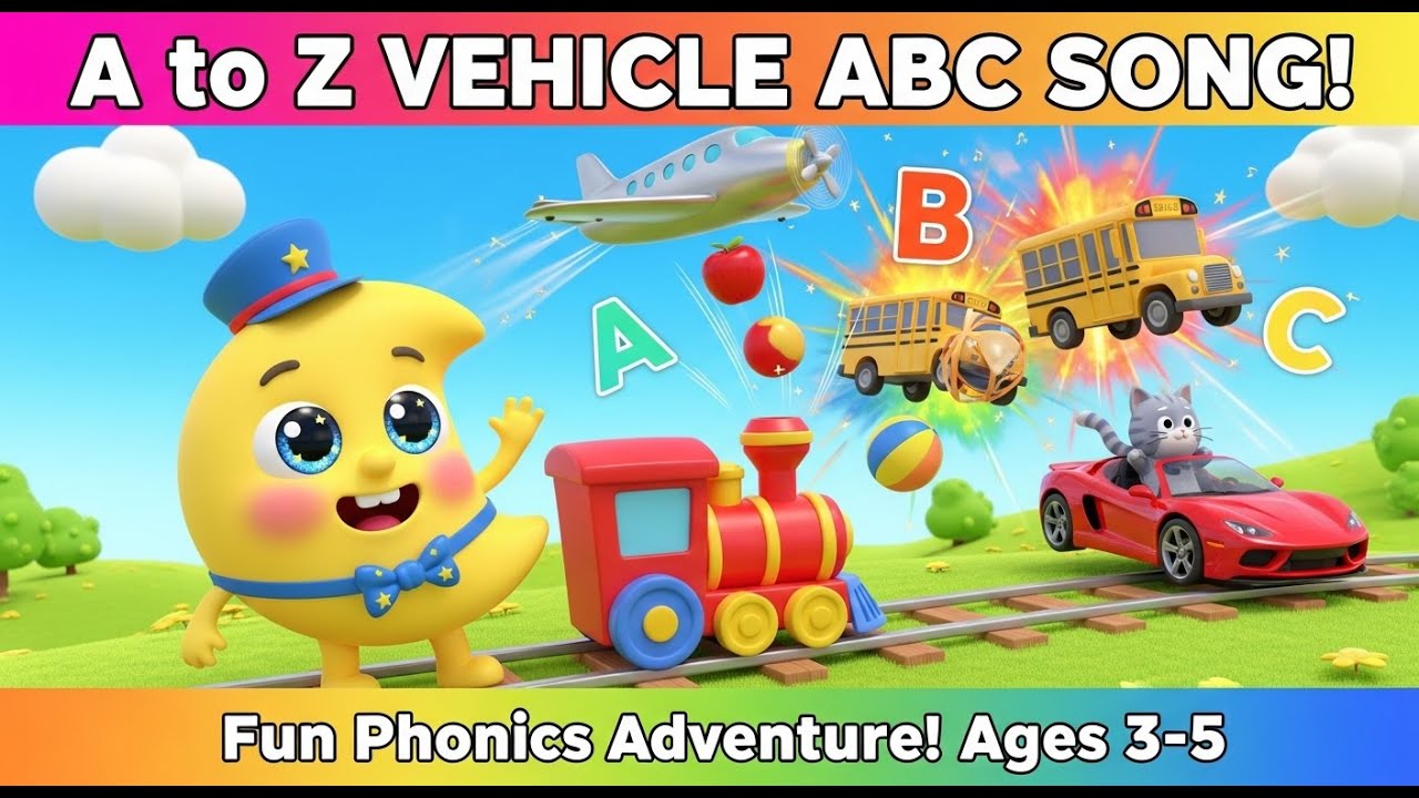 A to Z Alphabet Vehicle Song for Kids | Fun ABC Phonics Adventure with MiniMoon!