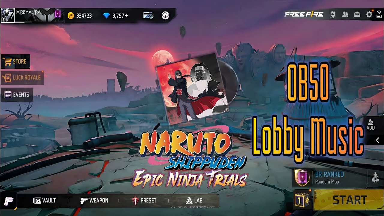 OB50 Pain Theme Song Free Fire  - FF x Naruto Chapter 2: Epic Ninja War New LOBBY MUSIC