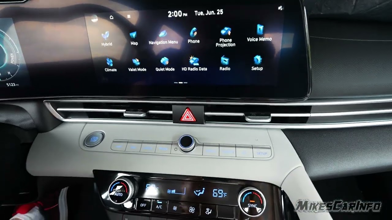 Hyundai Elantra Hybrid 2024 — Описание элементов управления — Руководство по приборной панели, ру...