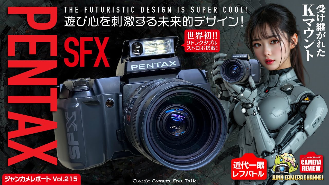 近代一眼レフバトルVol.4 PENTAX SFX「遊び心を刺激する未来派AF一眼！」リトラクタブルストロボがカッコいいカメラ!! 