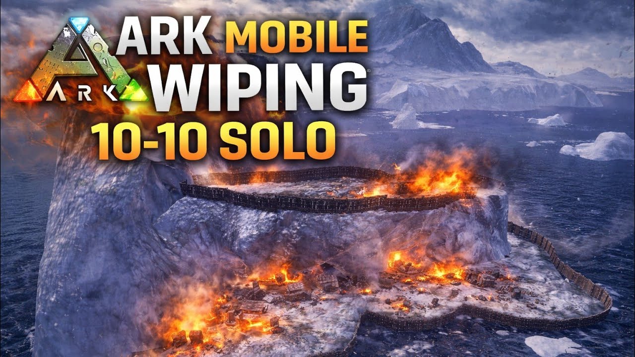 [ Ark Mobile Pvp ] Solo Wiping 10-10 Ice Berg 