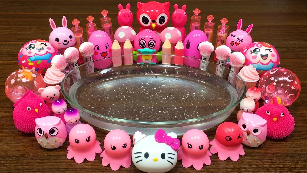 Special Series #2 PINK Satisfying Slime Video | Mixing Random Things into Clear Slime - Slime Mixing