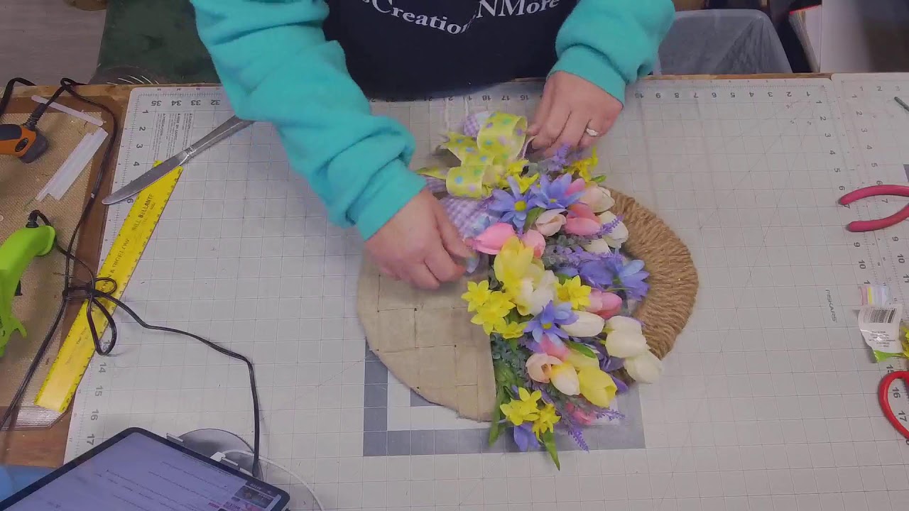 How to Make a Spring Basket On Dollar Tree Egg Frame Wreath Making Tutorial