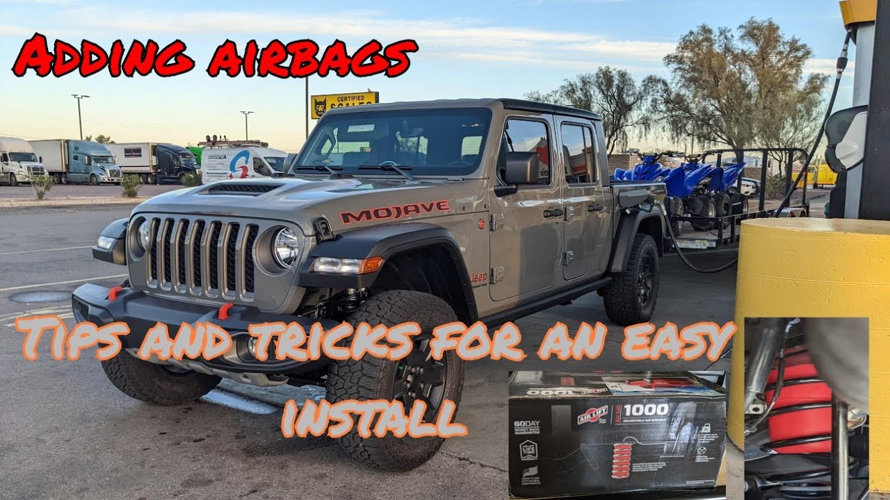 Installing airbags on a Jeep gladiator Mojave - Air lift 1000 air springs