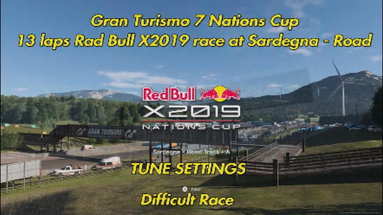 GT7 Nations | Cup Red Bull X2019 | Tune Settings| Sardegna Road | 13 laps race