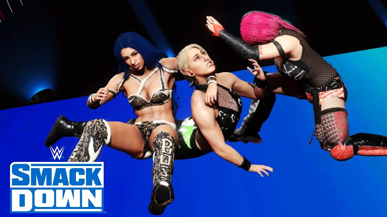 WWE 2K20 SMACKDOWN ASUKA ATTACKS BOTH RHEA RIPLEY & SASHA BANKS