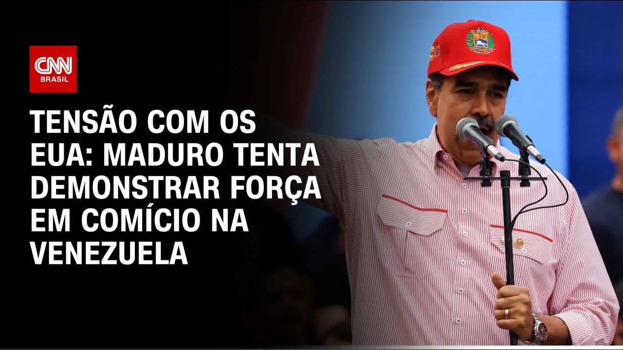 Maduro tenta demonstrar força em comício na Venezuela em meio à tensão com os EUA | BASTIDORES CNN
