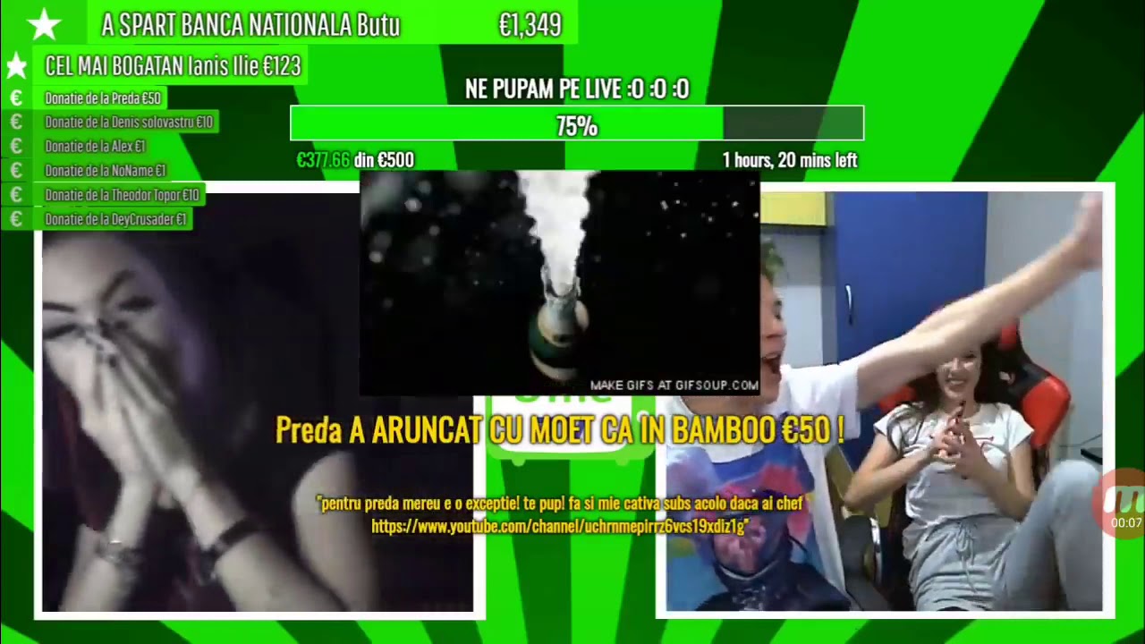 ANTONIO PICAN O SARUTA PE MIRUNA PE LIVE | DONATII DE 1000 EURO |