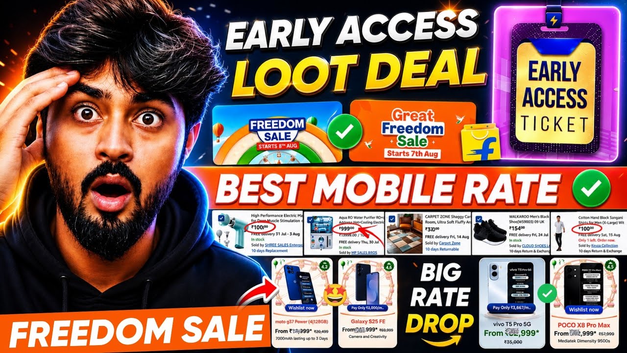 Flipkart Freedom Sale Early Access Loot Deals 2026 | Freedom Sale All Product Offer iPhone Mobile