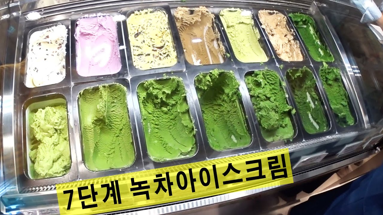 일본 도쿄에서 7단계 녹차아이스크림 먹었다!!! 천국과 지옥 맛.