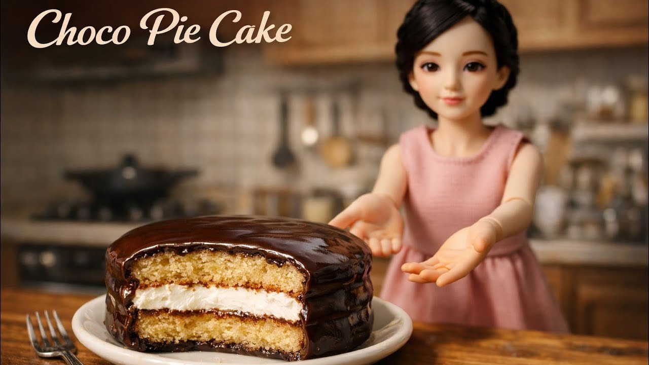 Miniature Doll Choco Pie Cake Cooking ASMR | Korea city Tiny Kitchen Life