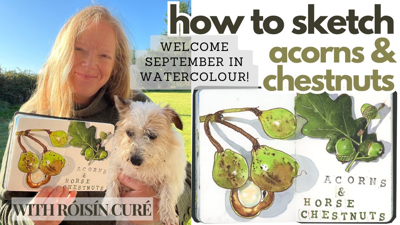 How To Sketch Acorns & Chestnuts - Welcome September In Watercolour!