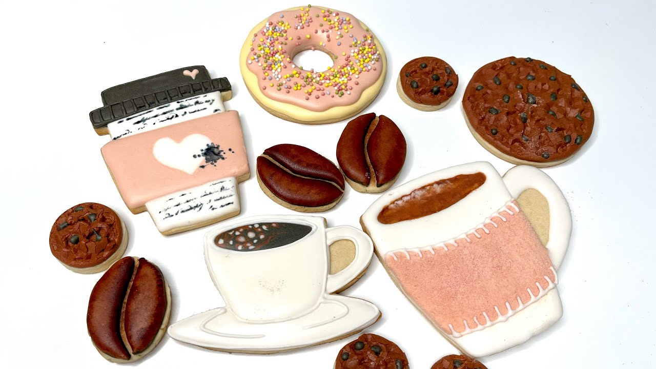 مجموعة القهوة من الرويال ايسينغ كوكيز royal icing cookies coffee design