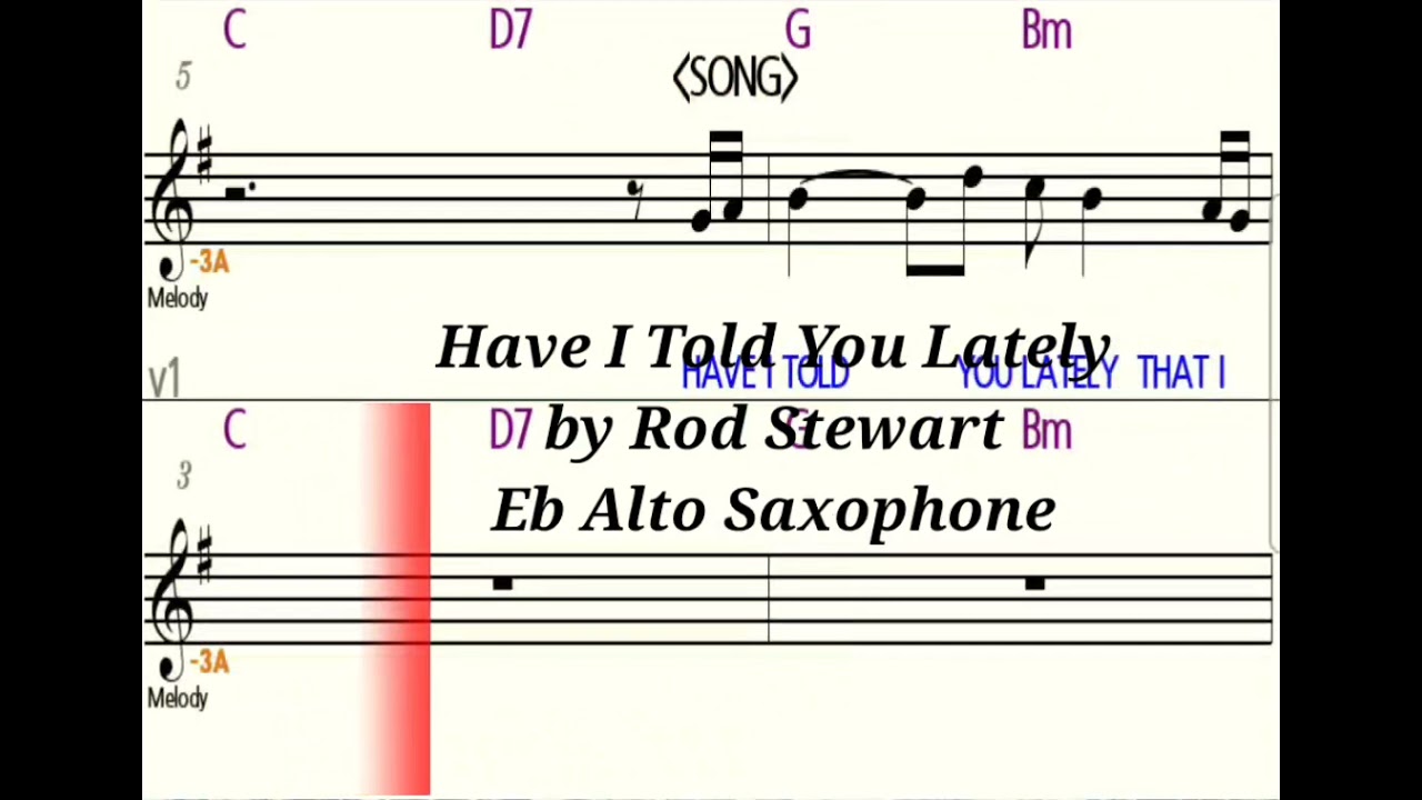 Have I Told You Lately - Eb Alto Saxophone - Play Along  Sheet Music  Backing Track