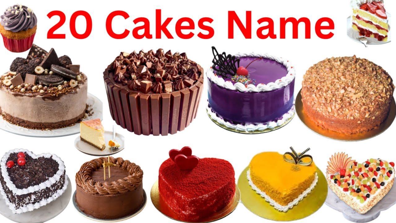 Learn Cakes Name In English And Hindi | 20 Cakes Name For Kids With Pictures | केक के नाम |