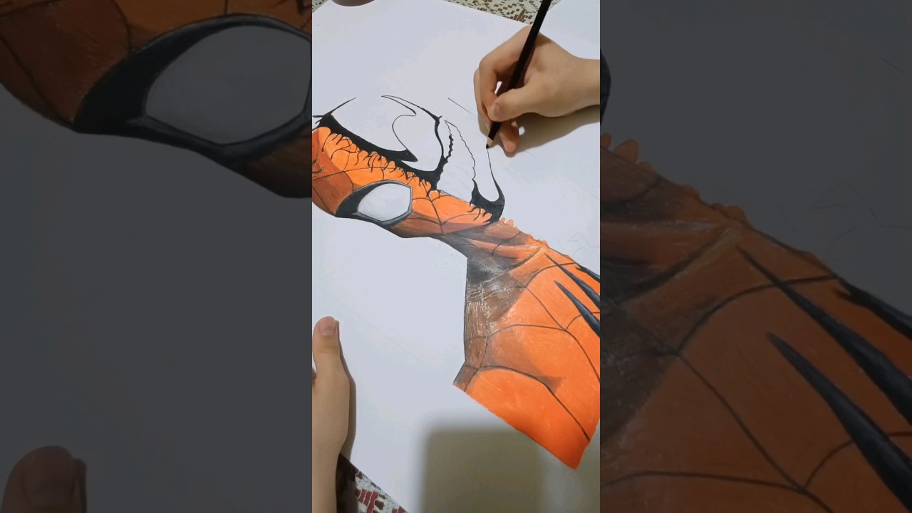 SPEED draw 》Spider-Venom | #PEKMAUT #spiderman #VENOM #short #shorts #marvel #drawing #speeddrawing