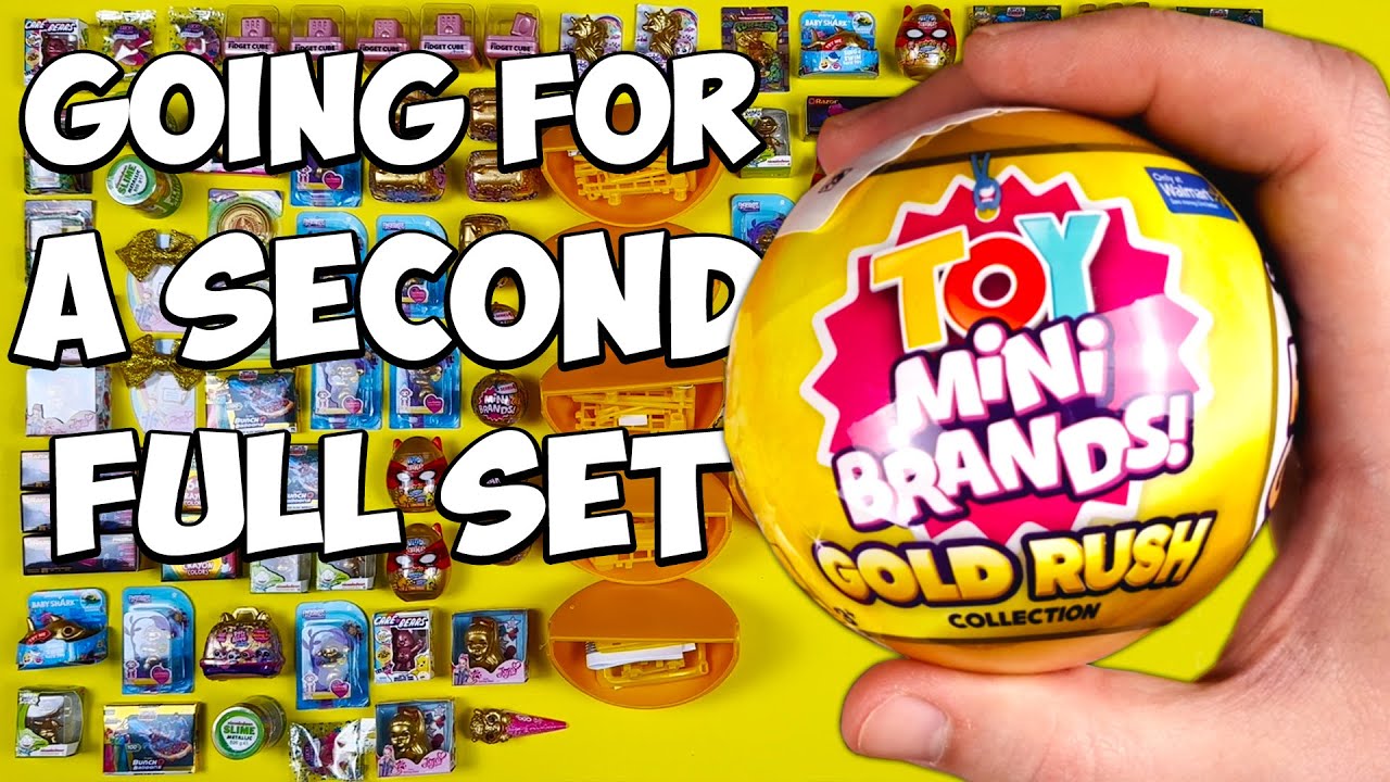 Can You Complete 2 Collections Opening One Full Case Of Toy Mini Brands Gold Rush
