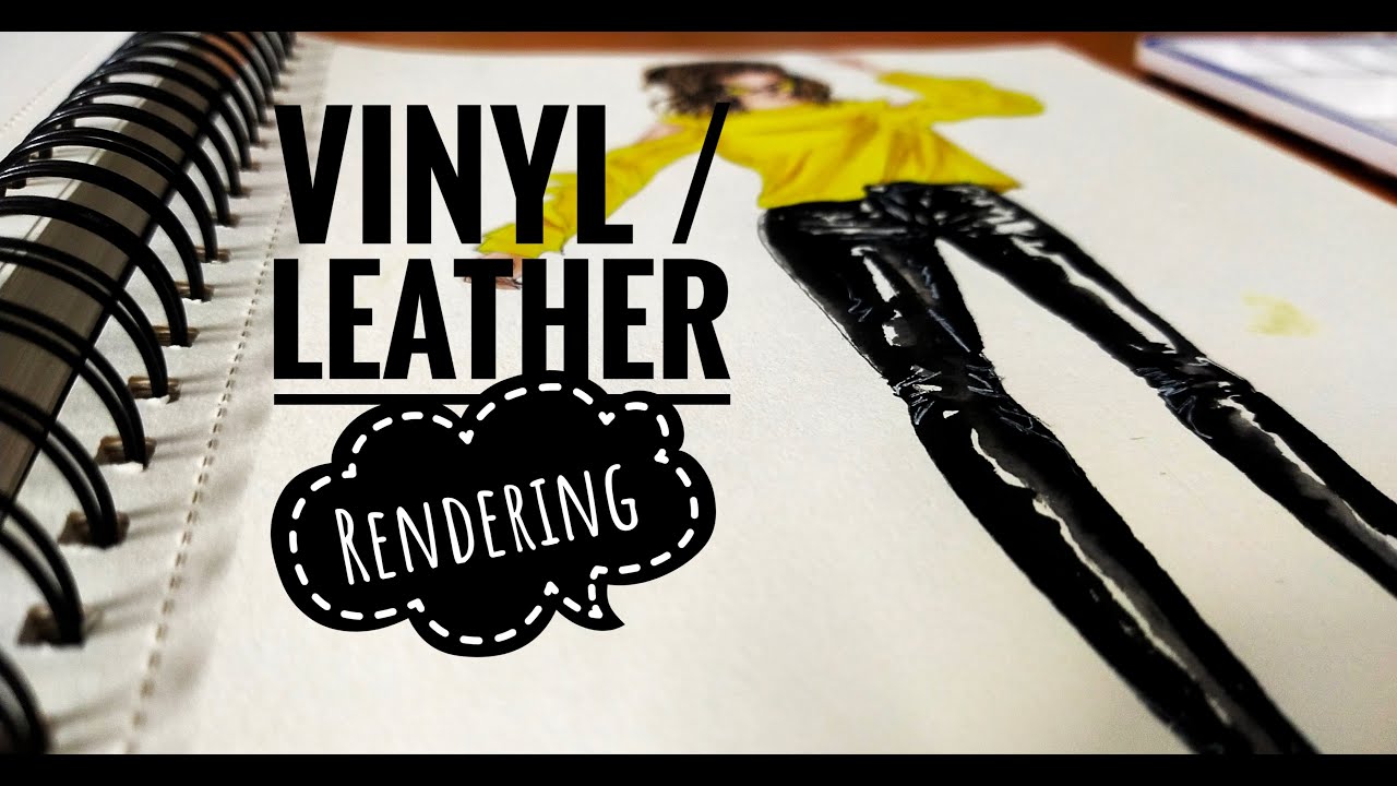 Fashion Illustration :- Vinyl / leather fabric rendering Tutorial