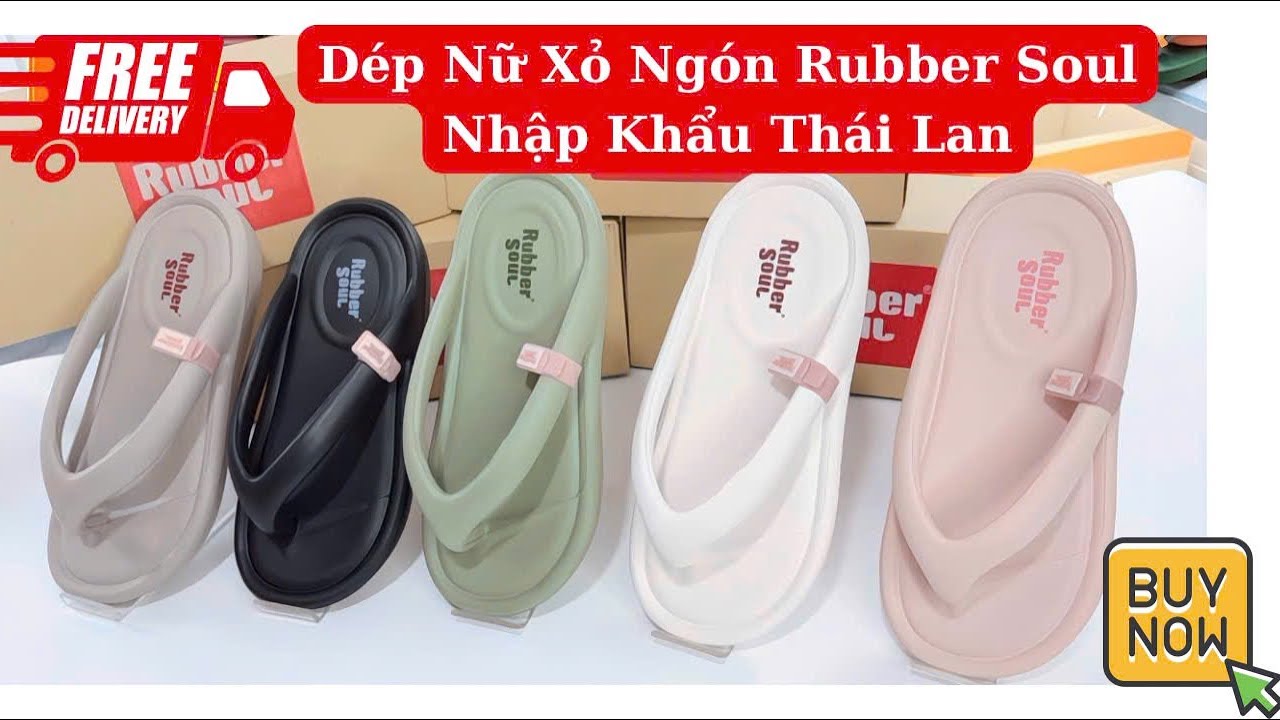 Dép nữ Thái Lan quai kẹp cao su non siêu êm Rubber RBS 8