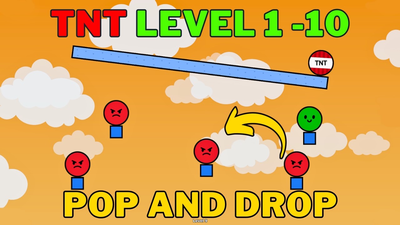 Roblox Pop and Drop TNT Full Walkthrough (Level 1-10) | Pop and Drop TNT Guide