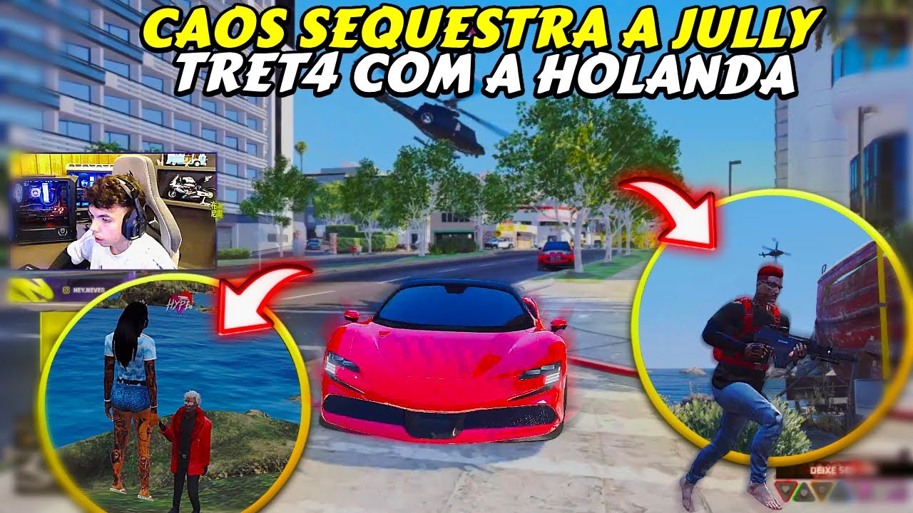 CAOS SEQUESTRA A JULLY | TRET4 COM A NOVA HOLANDA NA PISTA | MINEIRA TOMOU PD ? | HYPE RP | GTA RP |