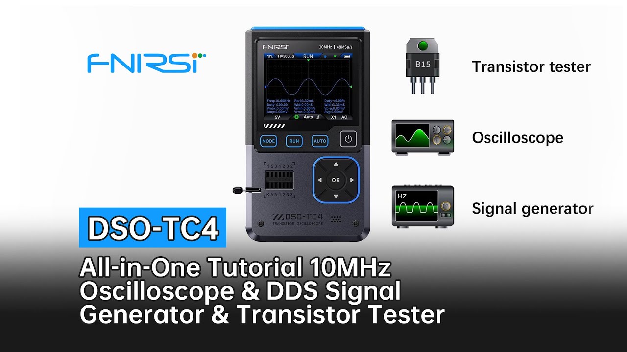 FNIRSI DSO-TC4 Full Tutorial | 10MHz Oscilloscope & Transistor Tester & DDS #fnirsi #tutorial #3in1