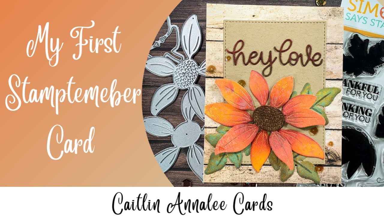 My First Stamptember Card Ever | Simon Says Stamp Die Cut Florals and Tim Holtz Distress Sprays
