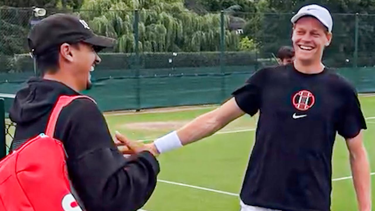 Sinner's Reaction When Sonego Came to His Practice to Hype Him Up before His Match vs Dimitrov